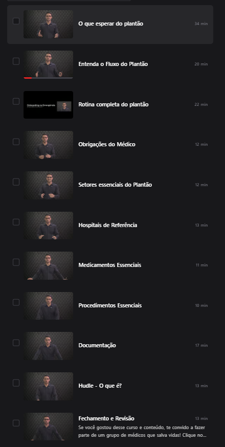 Estrutura do curso presencial